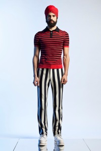 Bold stripes at Jean Paul Gaultier's spring presentation.